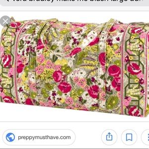 Vera Bradley large duffle travel bag.